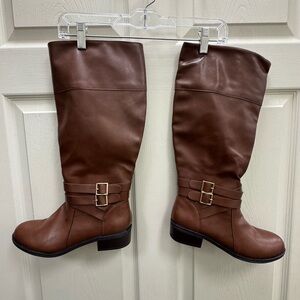 Arizona Jean Company Women’s Brown Mid-Calf Riding Boots with Buckles